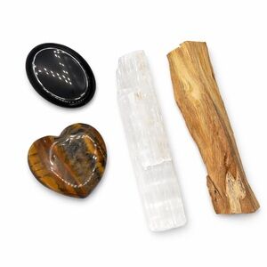 Crystal Cleansing & Grounding Set – Selenite & Palo Santo